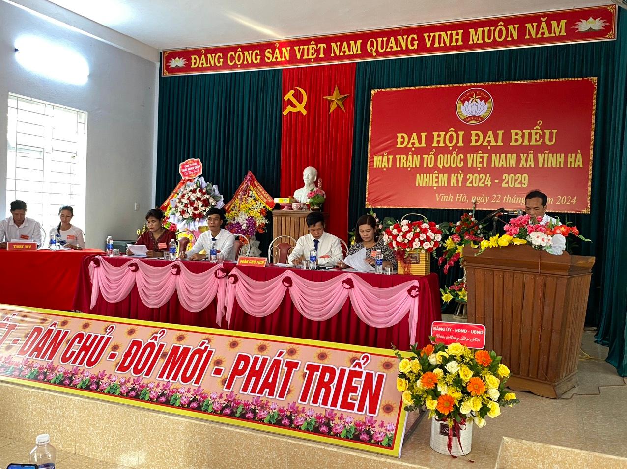 Đại hội Uỷ ban Mặt trận Tổ quốc Việt Nam xã Vĩnh Hà, nhiệm kỳ 2024 - 2029